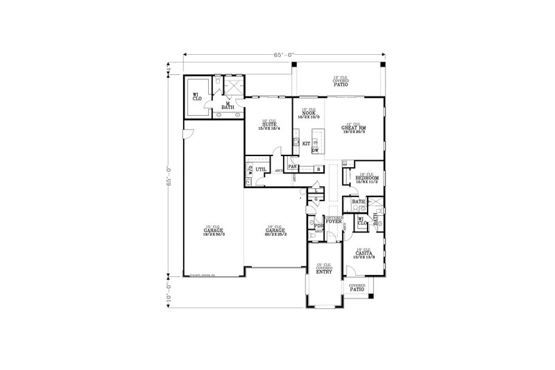 House Design - Floor Plan - Main Floor for Contemporary House Plan #53-743 - 3 bed, 3.5 bath