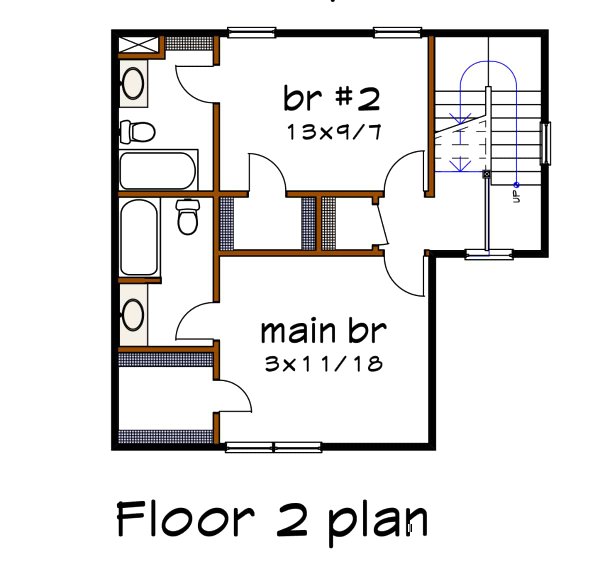 Craftsman Floor Plan - Upper Floor Plan #79-364