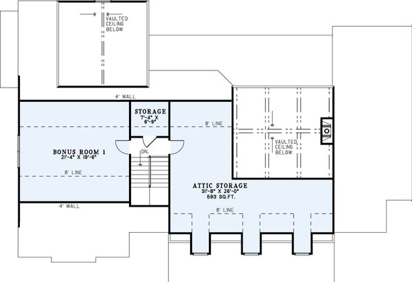 Country Floor Plan - Upper Floor Plan #17-3444