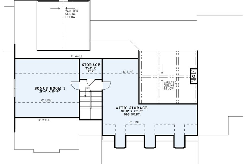 Dream House Plan - Floor Plan - Upper Floor for Country House Plan #17-3444 - 4 bed, 3 bath