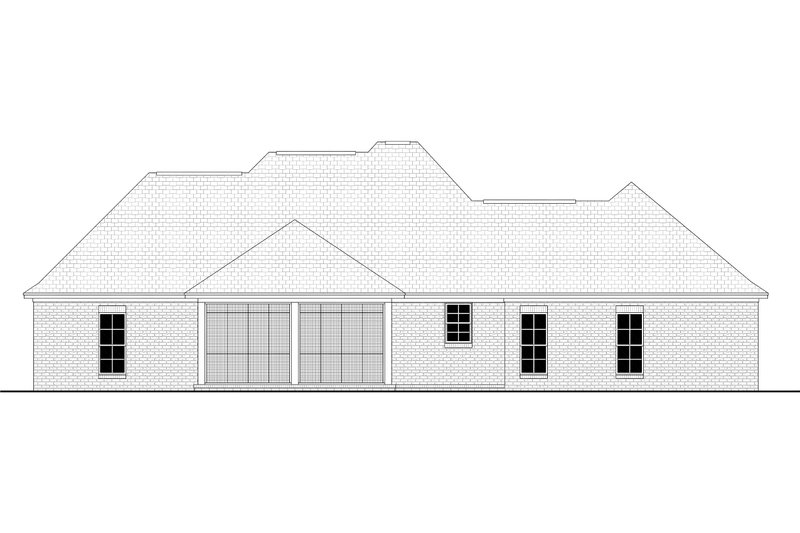 Architectural House Design - Exterior - Rear Elevation for European House Plan #430-74 - 4 bed, 2 bath