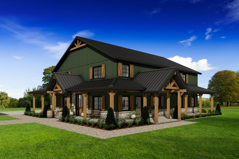 Dream House Plan - Exterior - Front Elevation 4 for Barndominium House Plan #1084-14 - 3 bed, 2.5 bath
