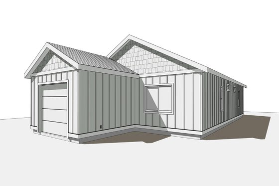 Exterior - Rear Elevation 1 for Cottage House Plan #1099-7 - 2 bed, 2 bath