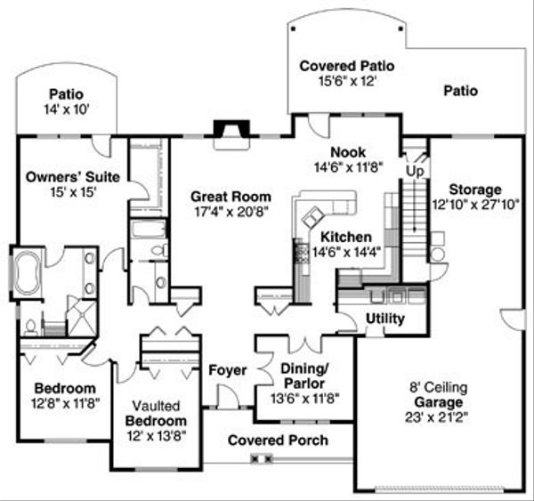 Home Plan - Craftsman Floor Plan - Main Floor Plan #124-779