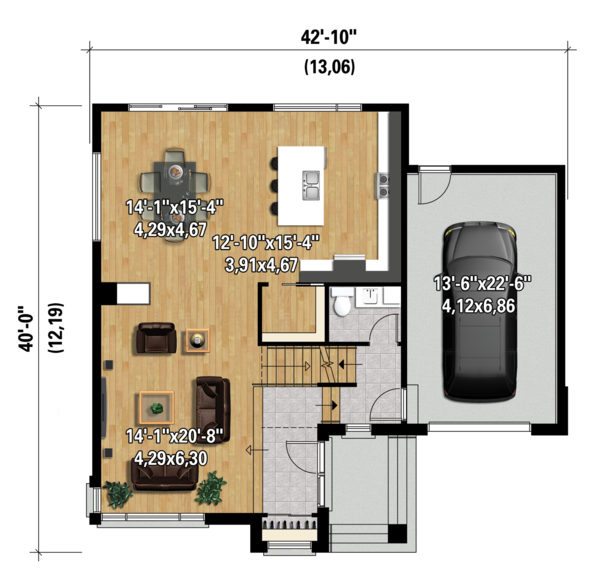 Contemporary Floor Plan - Main Floor Plan #25-4421