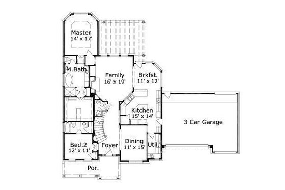 Floor Plan - Main Floor for European House Plan #411-395 - 5 bed, 4.5 bath