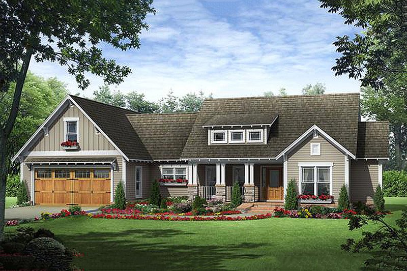 Dream House Plan - Craftsman Exterior - Front Elevation Plan #21-357