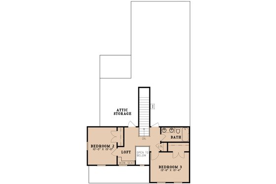 Floor Plan - Upper Floor for Farmhouse House Plan #923-158 - 3 bed, 2 bath