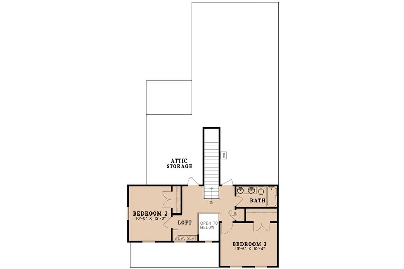 Architectural House Design - Floor Plan - Upper Floor for Farmhouse House Plan #923-158 - 3 bed, 2 bath