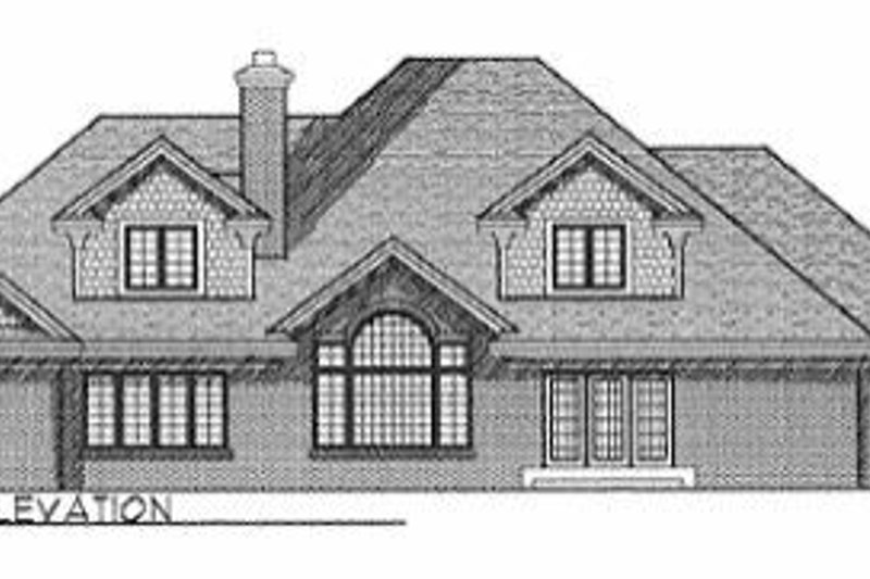 Home Plan - Exterior - Rear Elevation for European House Plan #70-517 - 5 bed, 3.5 bath