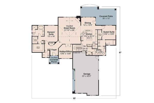 House Blueprint - Traditional Floor Plan - Main Floor Plan #124-1438