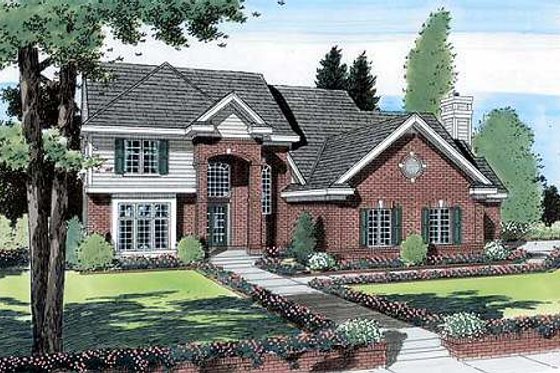 Exterior - Front Elevation for Traditional House Plan #312-149 - 4 bed, 2.5 bath