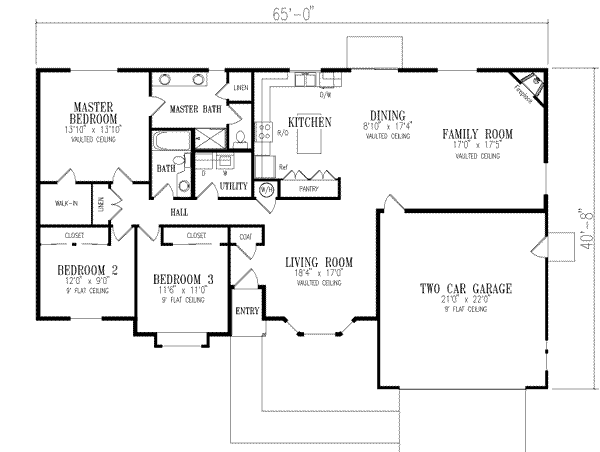 House Plan Design - Adobe / Southwestern Floor Plan - Main Floor Plan #1-382