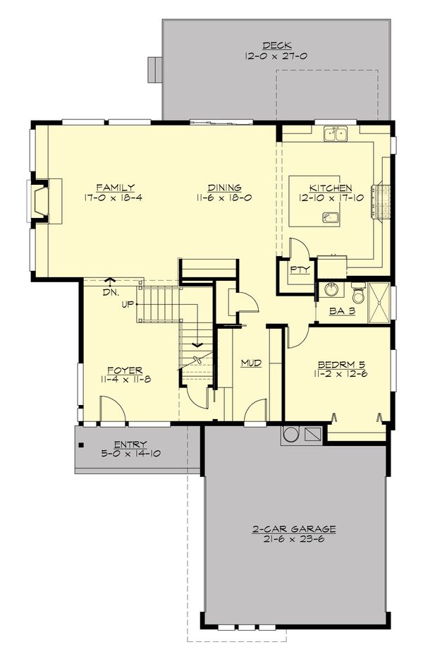 Contemporary design house plan, modern floor plan