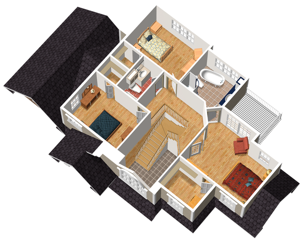 Traditional Floor Plan - Upper Floor Plan #25-4716