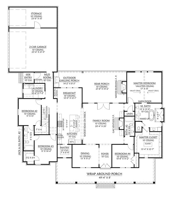 Farmhouse Floor Plan - Main Floor Plan #1074-30