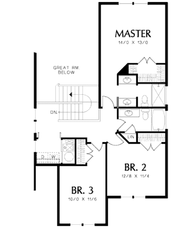 House Design - Traditional Floor Plan - Upper Floor Plan #48-484