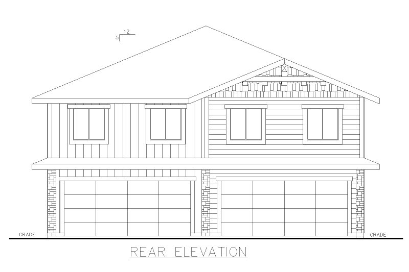 Home Plan - Exterior - Rear Elevation for Craftsman House Plan #117-1038 - 8 bed, 5 bath