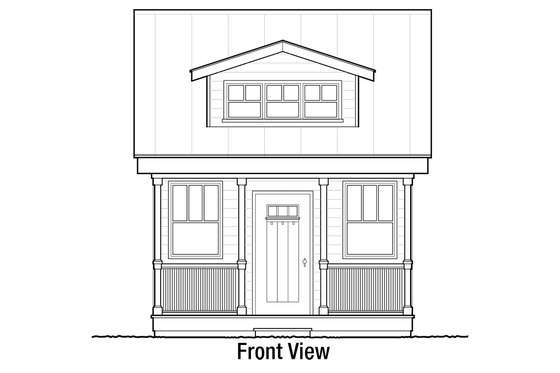 Exterior - Front Elevation 3 for Bungalow House Plan #915-9 - 1 bed, 1 bath