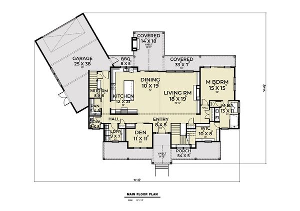 House Blueprint - Farmhouse Floor Plan - Main Floor Plan #1070-135