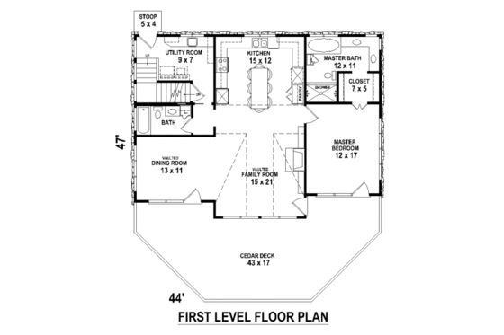 Floor Plan - Main Floor for Contemporary House Plan #81-13873 - 2 bed, 3 bath