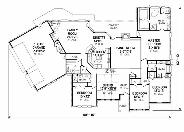 Traditional Floor Plan - Main Floor Plan #65-122