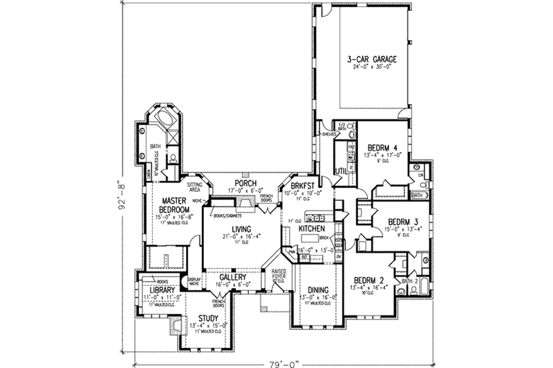 Home Plan - Floor Plan - Main Floor for European House Plan #410-148 - 4 bed, 3.5 bath