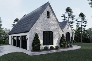 Exterior - Front Elevation 3 for European House Plan #923-336 - 3 bed, 3.5 bath