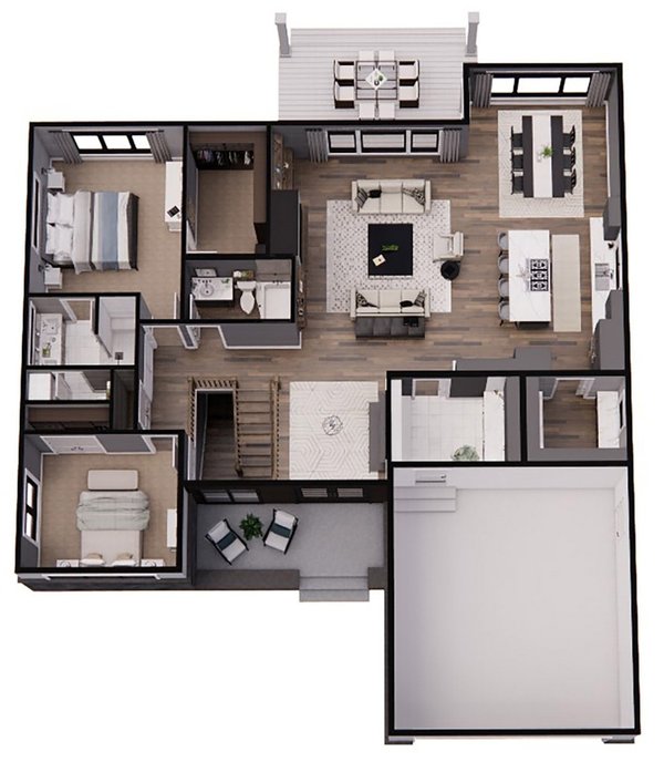 Farmhouse Floor Plan - Main Floor Plan #51-1225
