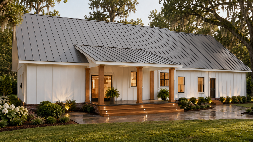 Exterior - Rear Elevation for Farmhouse House Plan #44-319 - 4 bed, 3.5 bath