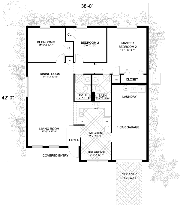 Cottage Floor Plan - Main Floor Plan #420-102