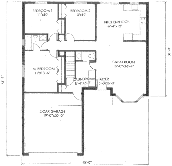 Ranch Floor Plan - Main Floor Plan #136-117