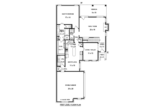 Floor Plan - Main Floor for European House Plan #81-13901 - 3 bed, 2.5 bath