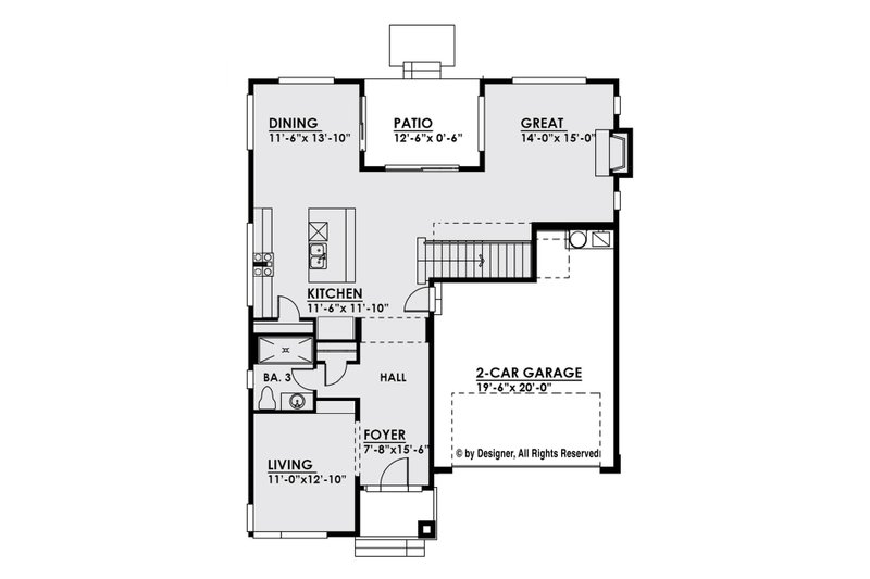 Dream House Plan - Floor Plan - Main Floor for Contemporary House Plan #1066-6 - 4 bed, 3 bath