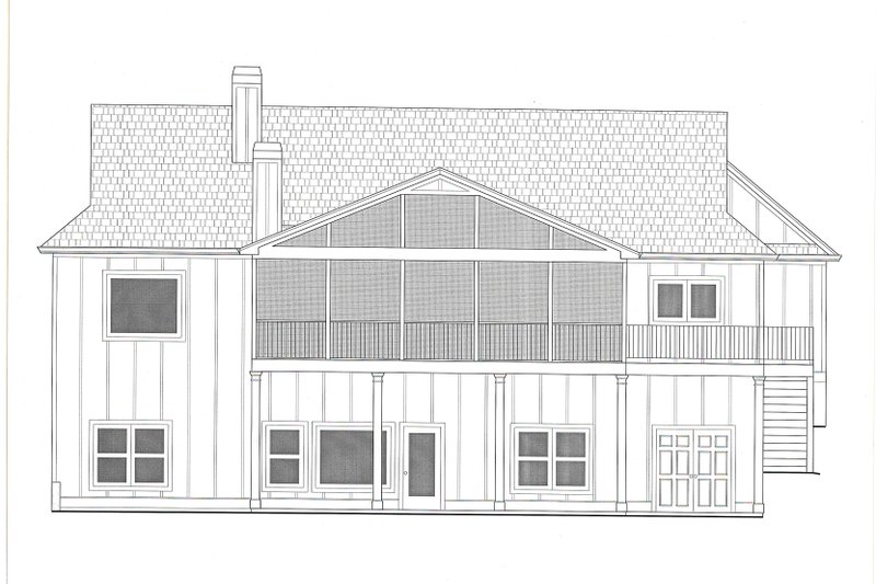 Dream House Plan - Exterior - Rear Elevation for Farmhouse House Plan #437-126 - 4 bed, 4 bath