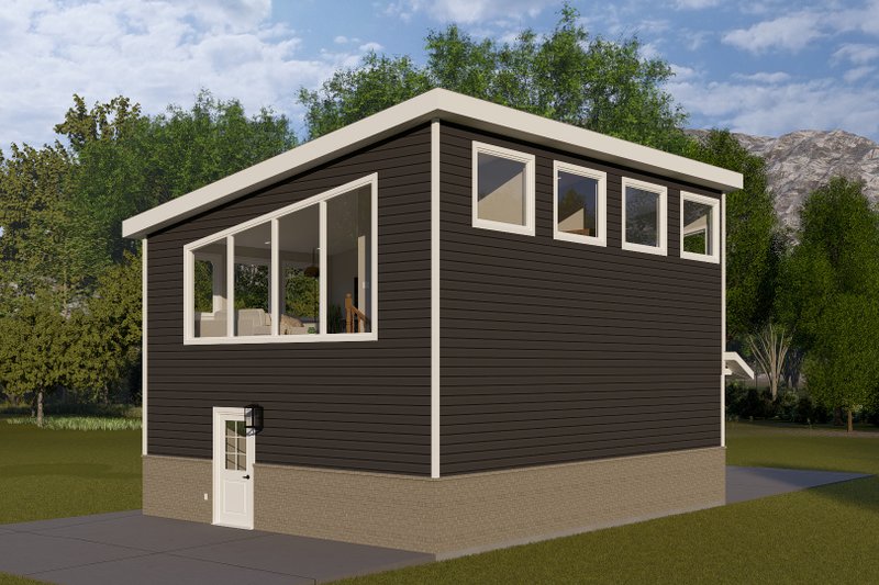 House Plan Design - Exterior - Rear Elevation for Modern House Plan #1060-381 - 1 bed, 1 bath