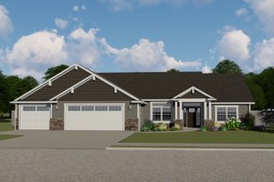 Ranch Exterior - Front Elevation Plan #1064-43