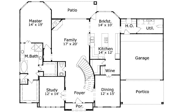 Traditional Floor Plan - Main Floor Plan #411-130