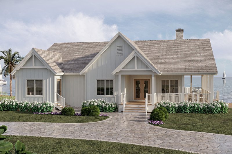 Architectural House Design - Exterior - Front Elevation 5 for Beach House Plan #455-794 - 2 bed, 2 bath