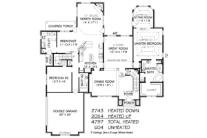 Floor Plan - Main Floor for European House Plan #424-365 - 6 bed, 4 bath