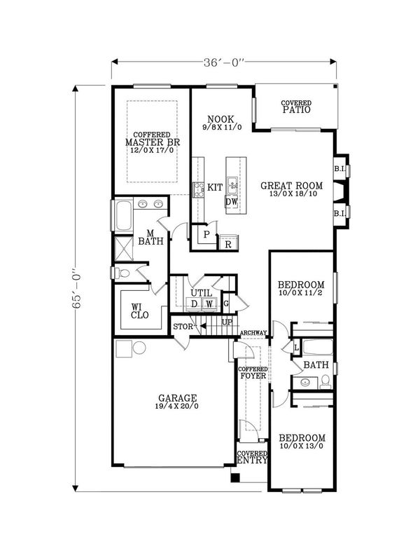 Craftsman Floor Plan - Main Floor Plan #53-504