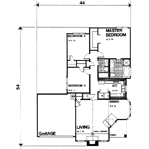 Traditional Floor Plan - Main Floor Plan #30-134