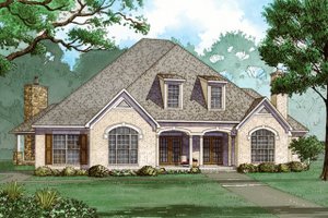 European Exterior - Front Elevation Plan #923-79