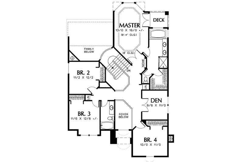 Architectural House Design - Floor Plan - Upper Floor for Traditional House Plan #48-226 - 5 bed, 2.5 bath
