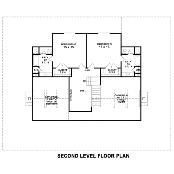 Southern Floor Plan - Upper Floor Plan #81-13804