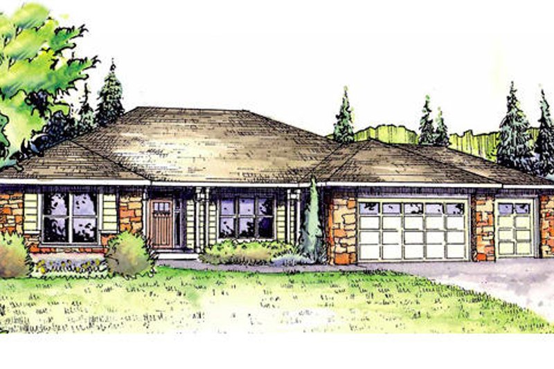 Architectural House Design - Ranch Exterior - Front Elevation Plan #124-833
