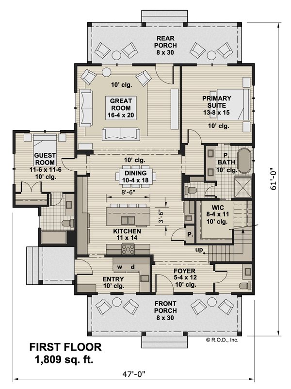 Farmhouse Floor Plan - Main Floor Plan #51-1277