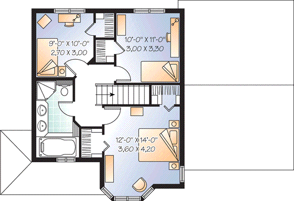 Architectural House Design - Traditional Floor Plan - Upper Floor Plan #23-672