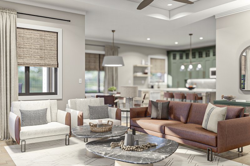 Home Plan - Interior - Family Room for Southern House Plan #455-546 - 3 bed, 2 bath