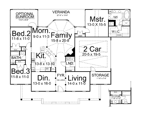 Colonial Floor Plan - Main Floor Plan #119-328